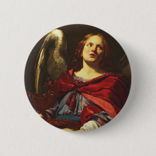 Angel Holding the Vessel and Towel  2 Inch Round Button