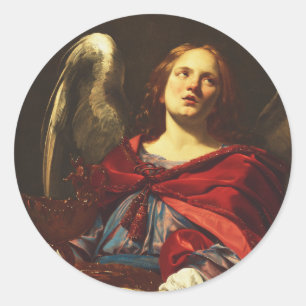 Angel Holding the Vessel and Towel Classic Round Sticker