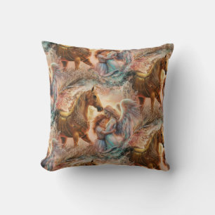 "Angel Hugs From a Horse" Throw Pillow
