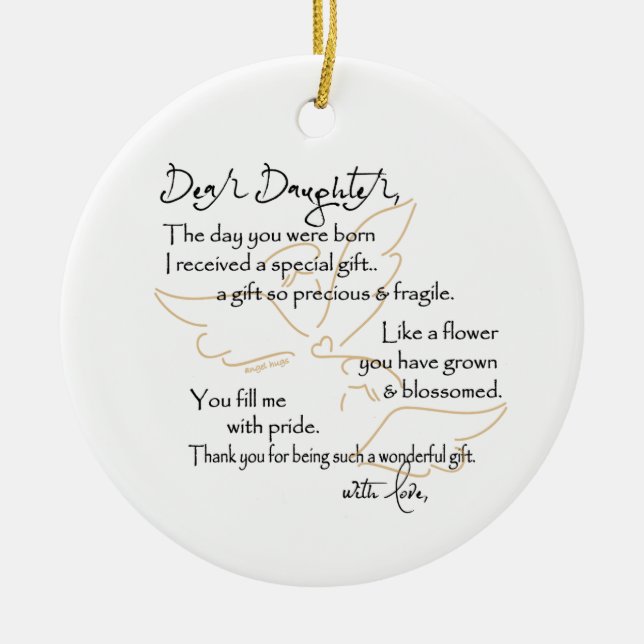 Angel Hugs Ornament for Daughter (Front)