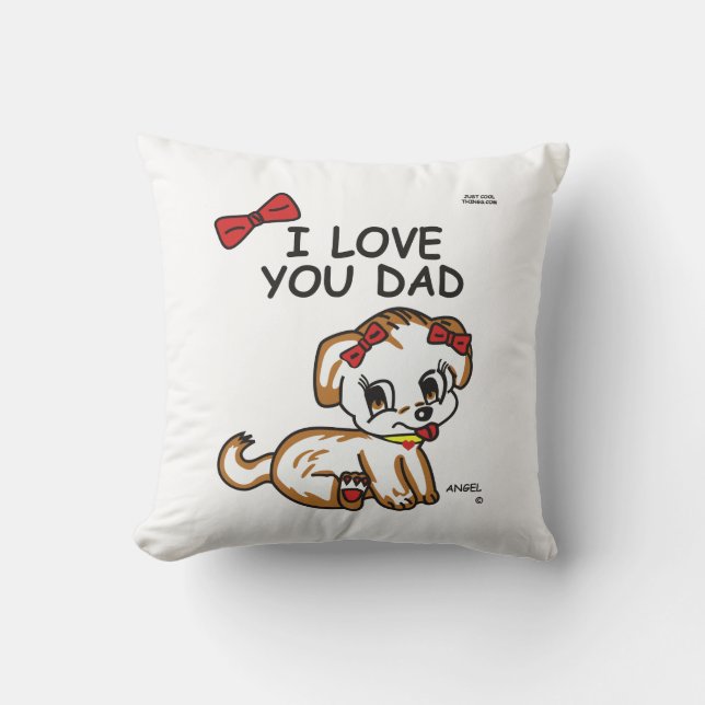 Angel I Love You Dad Pillow (Front)
