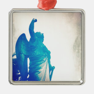 Angel in a Storm Metal Ornament
