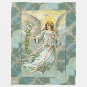 Angel In Blue Fleece Blanket
