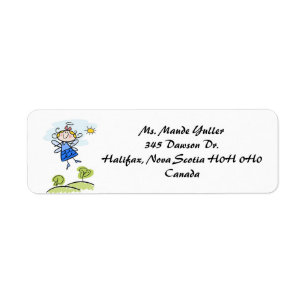 Angel in Blue Floating Over Hills Address Labels