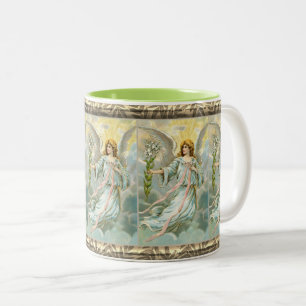 Angel In Blue Two-Tone Coffee Mug