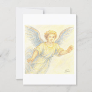 Angel in flight with a smile postcard