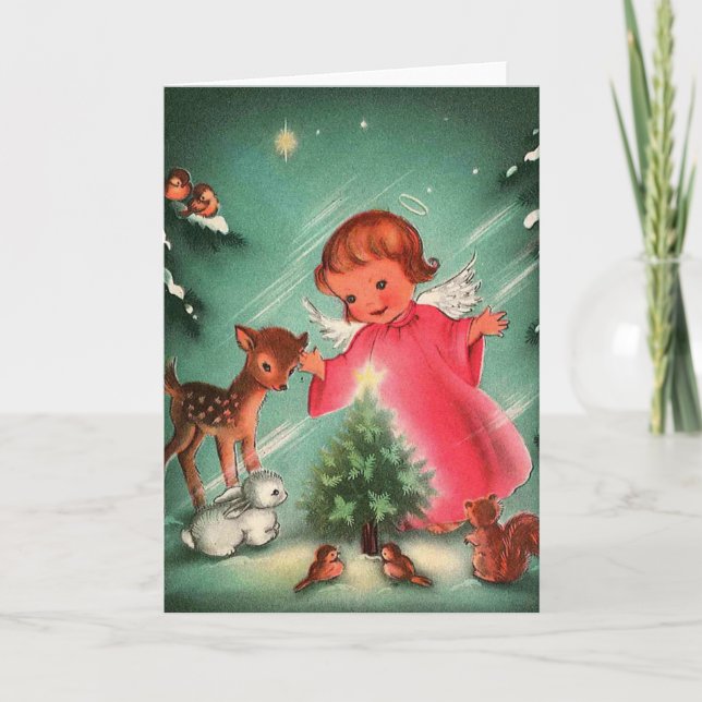 Angel In Forest Holiday Card (Front)
