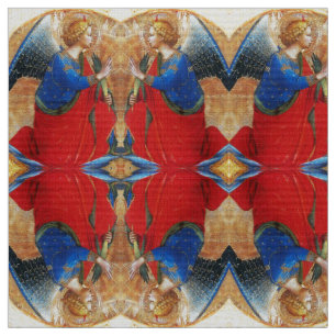 ANGEL IN GOLD RED AND BLUE FABRIC