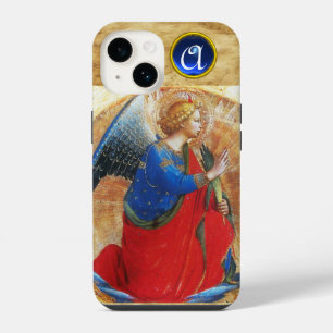 ANGEL IN GOLD RED AND BLUE GEMSTONE MONOGRAM iPhone 14 CASE