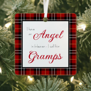 Angel in Heaven Gramps Memorial Photo Metal Ornament