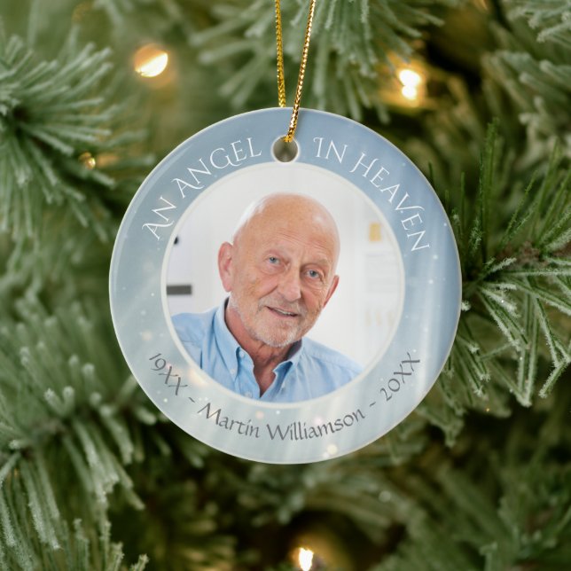 Angel in Heaven | In Memory Photo Keepsake Ceramic Ornament (Tree)