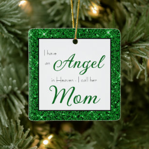 Angel in Heaven Mom Memorial Photo Ceramic Ornament
