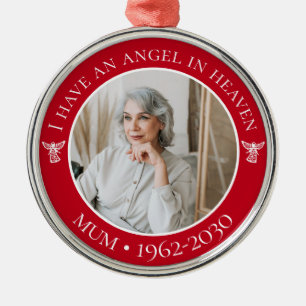 Angel in Heaven Mum Memorial Photo Metal Ornament