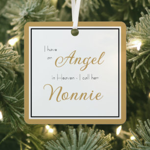 Angel in Heaven Nonnie Memorial Photo Metal Ornament