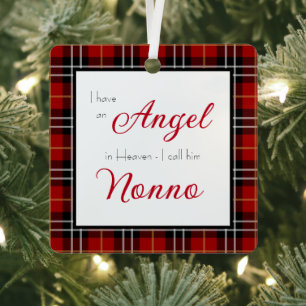 Angel in Heaven Nonno Memorial Photo Metal Ornament