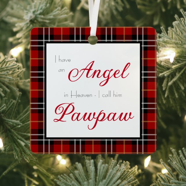 Angel in Heaven Pawpaw Memorial Photo Metal Ornament (Insitu)