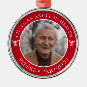 Angel in Heaven Pépère Memorial Photo Metal Ornament