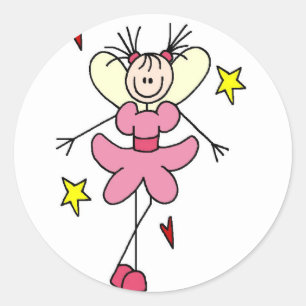 Angel In Pink Stick Figure Sticker