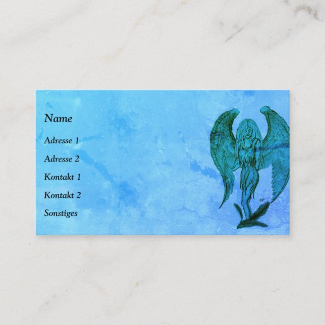 Angel in Tattoo Style Business Card (Front)