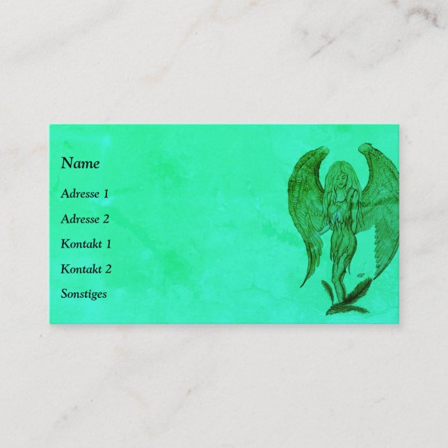 Angel in Tattoo Style Business Card (Front)