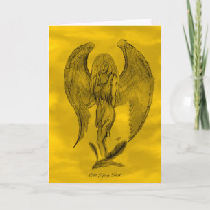 Angel in Tattoo Style Card