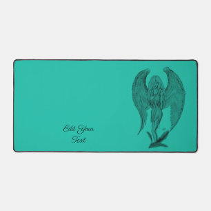 Angel in Tattoo Style Desk Mat