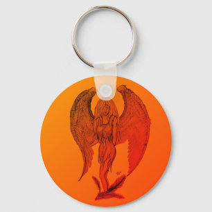 Angel in Tattoo Style Keychain
