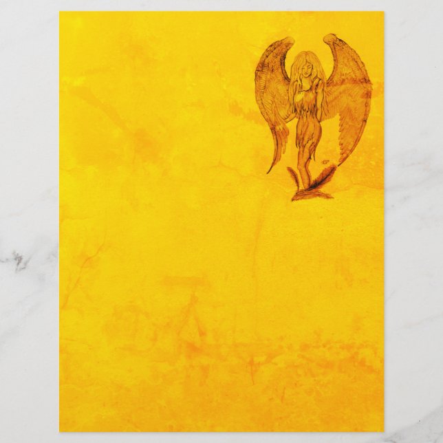 Angel in Tattoo Style Letterhead (Front)