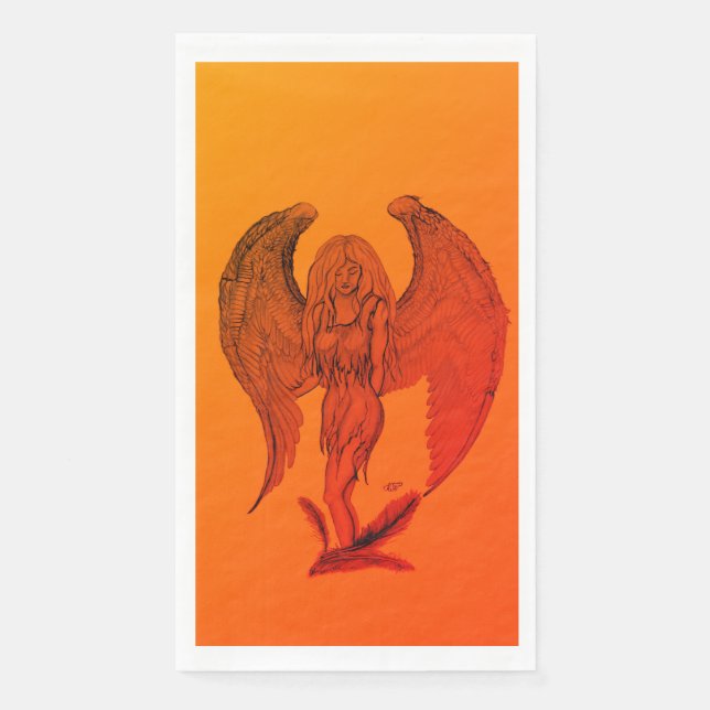 Angel in Tattoo Style Napkin (Front)