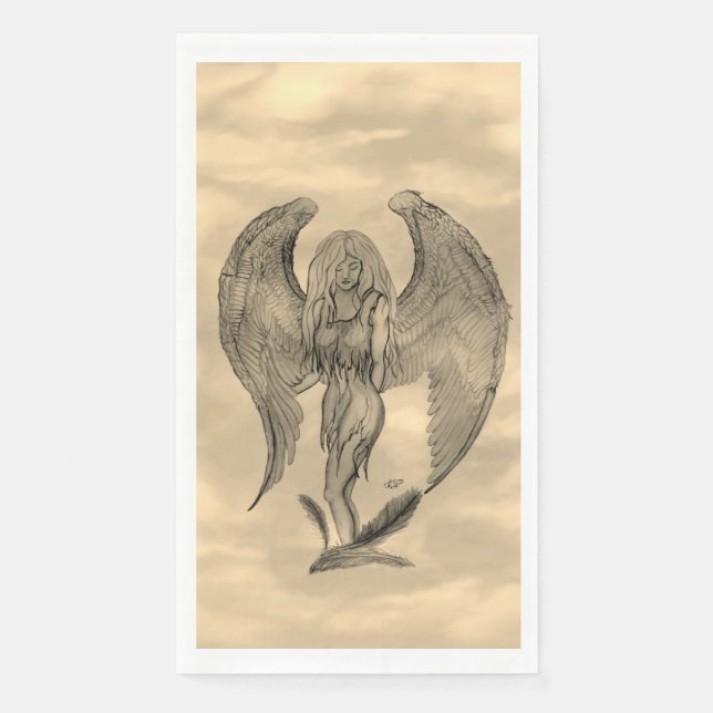 Angel in Tattoo Style Napkin (Front)