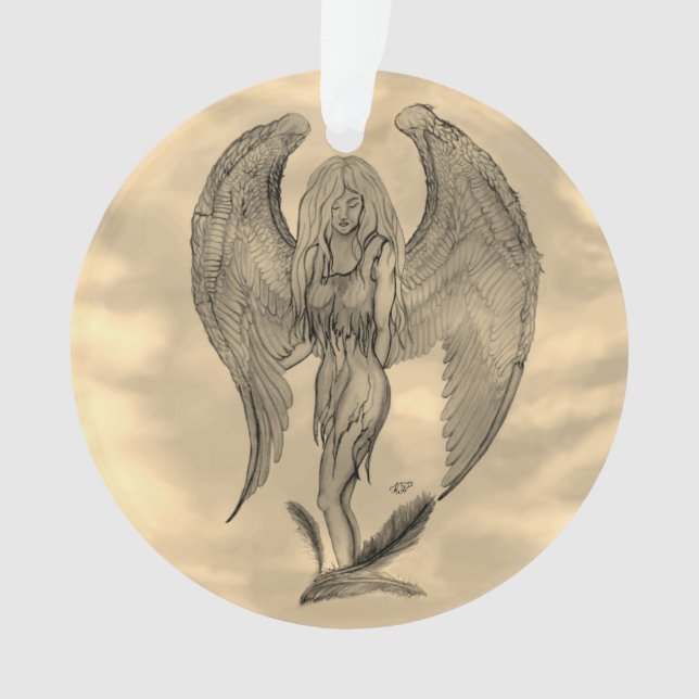 Angel in Tattoo Style Ornament (Front)