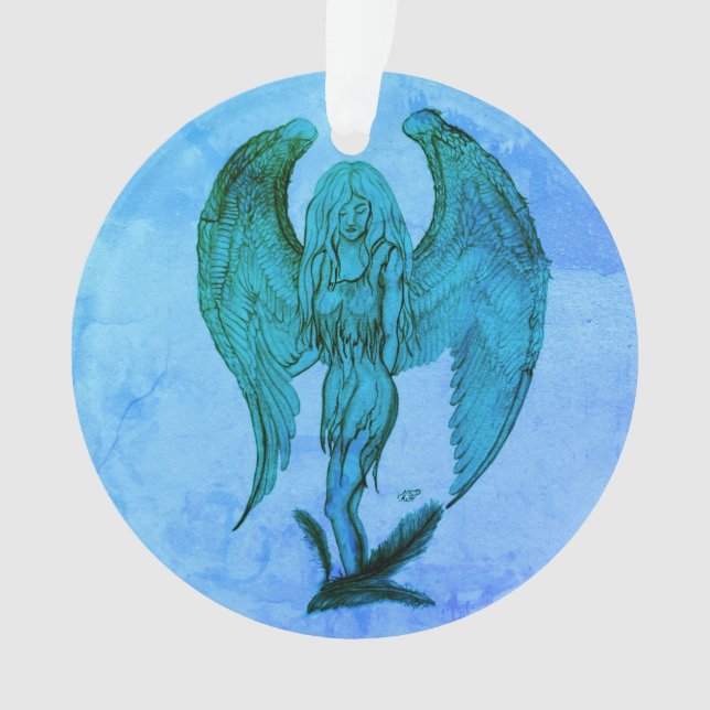 Angel in Tattoo Style Ornament (Front)