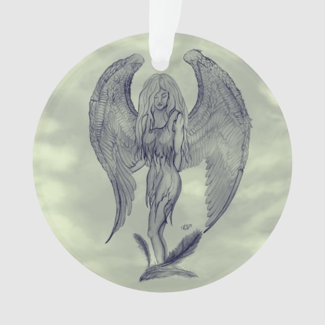 Angel in Tattoo Style Ornament (Front)