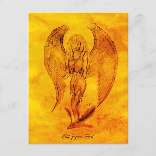 Angel in Tattoo Style Postcard (Front)
