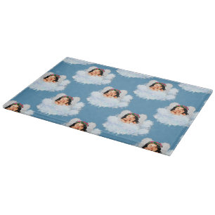 Angel in the Clouds 3-11x8 GLASS CUTTING BOARD