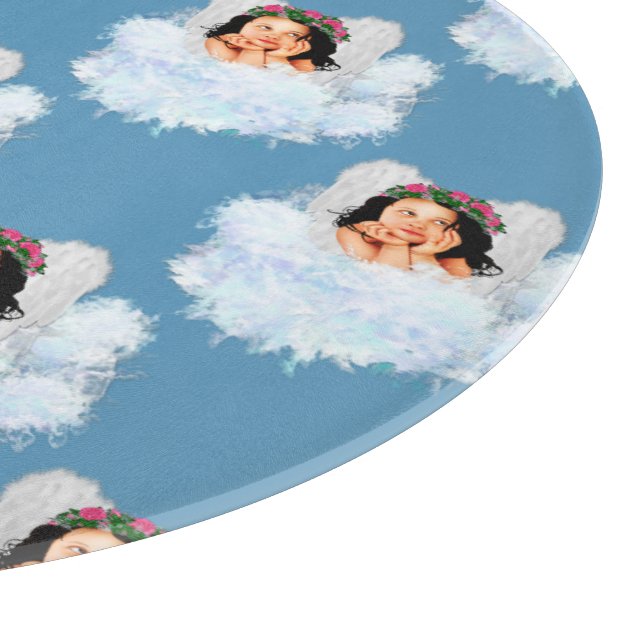 Angel in the Clouds 3-12in ROUND CUTTING BOARD (Corner)