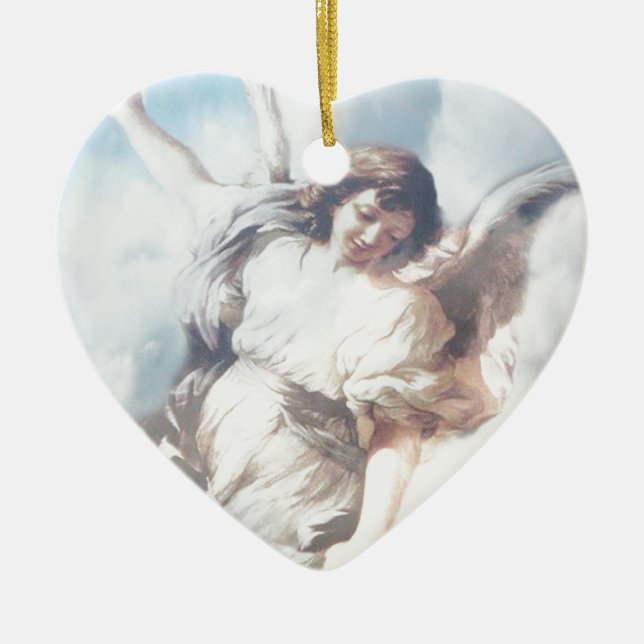 Angel in the Clouds Ceramic Ornament (Front)