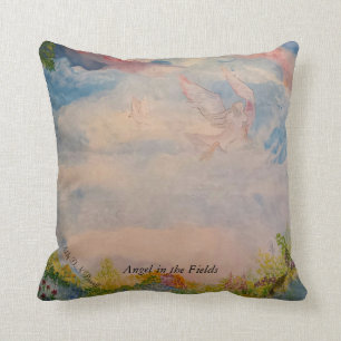 Angel in the field throw pillow