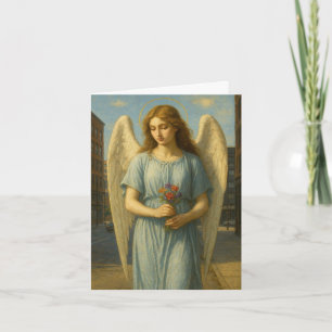 Angel in urban setting Xmas card 