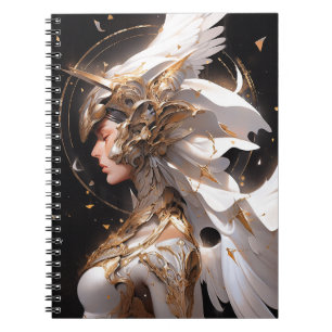 Angel In White Armour Fantasy Art Notebook