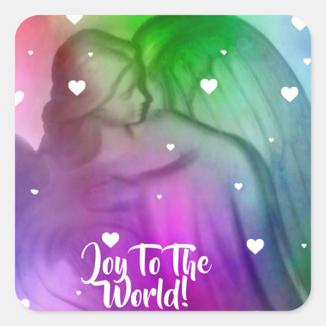 Angel - Joy To The World Square Sticker (Front)