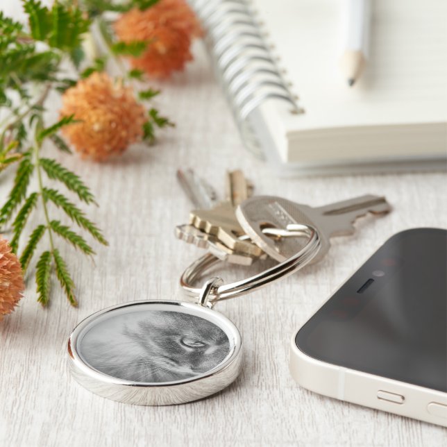 "Angel Kitty" Portrait Keychain (Side)