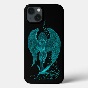 Angel lost in Love , black and green Design iPhone 13 Case