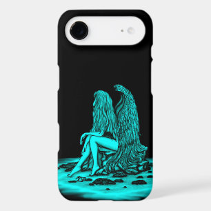 Angel , lost in thought , black and green Design