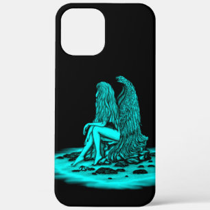 Angel , lost in thought , black and green Design iPhone 12 Pro Max Case
