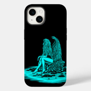 Angel , lost in thought , black and green Design Case-Mate iPhone 14 Case