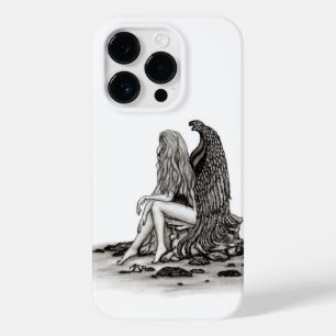 Angel , lost in thought , black and white Design Case-Mate iPhone 14 Pro Case