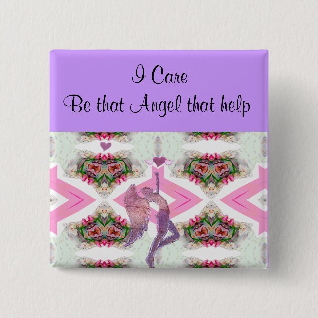 Angel Love_ 2 Inch Square Button (Front)