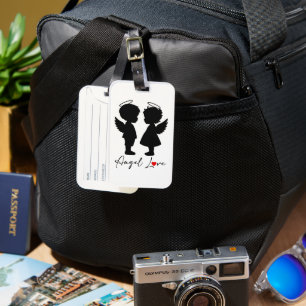 Angel Love – Cute Angel Couple Design Luggage Tag