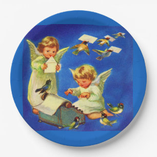 angel mail office print paper plate